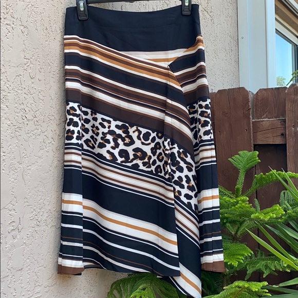 Dkny Mixed Animal Print Midi Asymmetrical Skirt - Picture 4 of 8